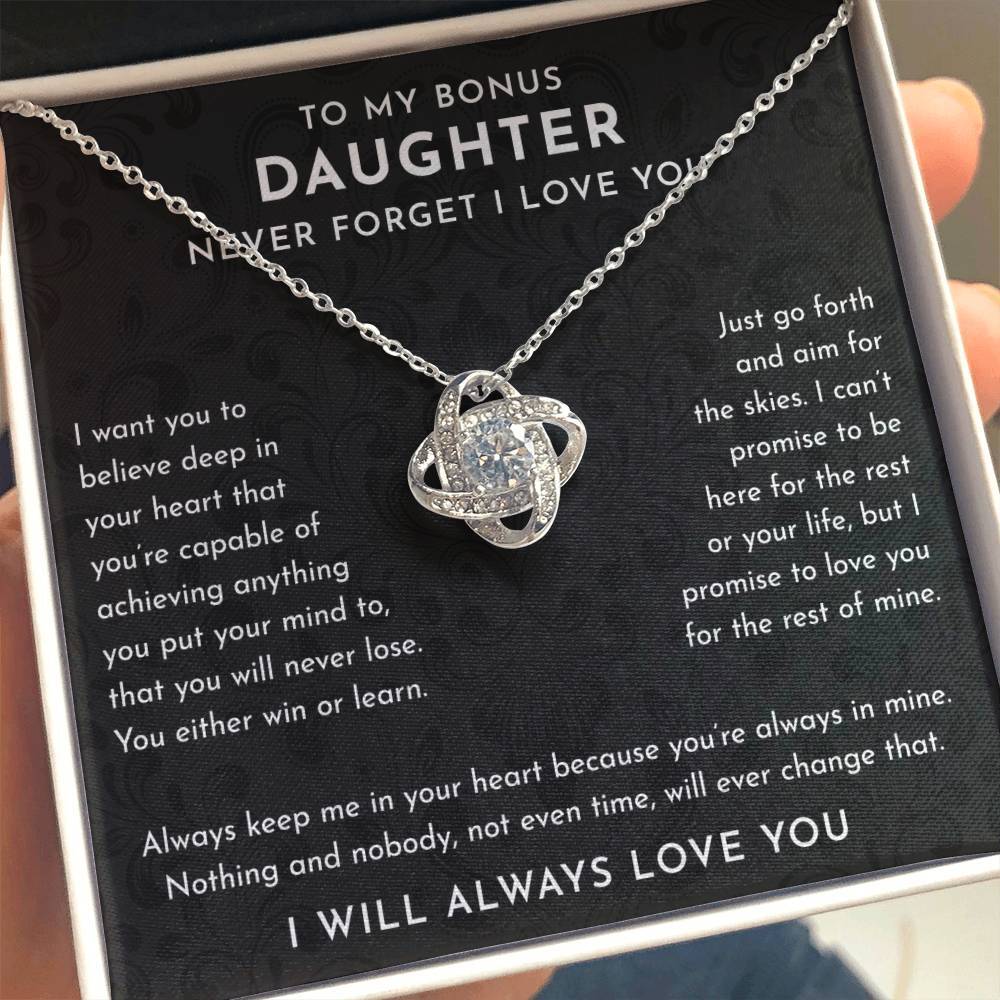 To My Bonus Daughter Gift, Bonus Daughter Necklace, Bonus Daughter Jewelry Gifts