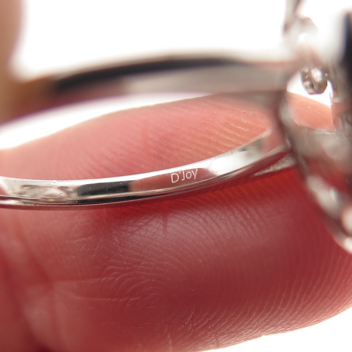 D’JOY Sterling Silver Real Round & Tapered Baguette-Cut Moissanite Ring Size 5
