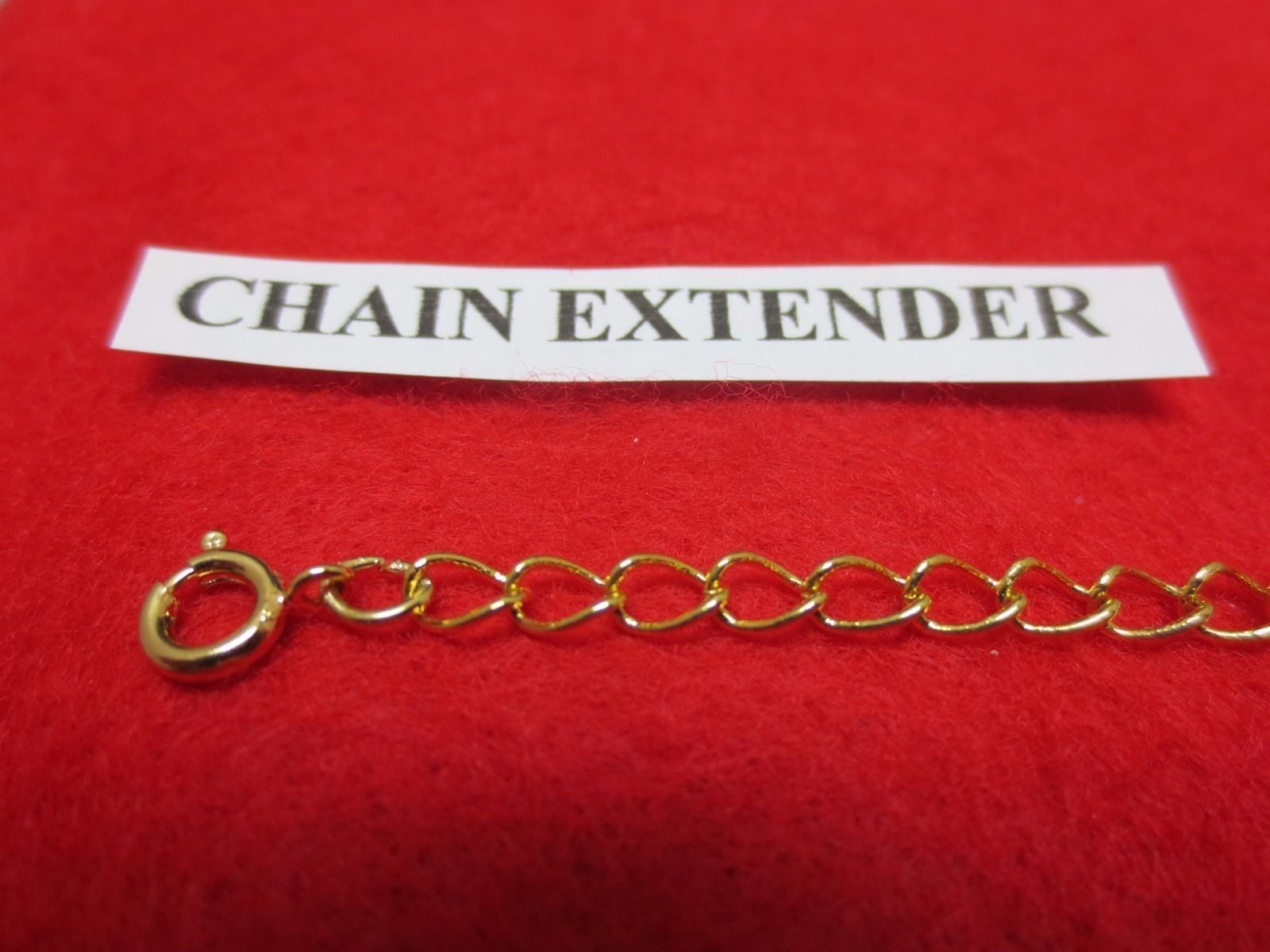 8 INCH 14 KT GOLD PLATED 4MM NECKLACE EXTENDER WITH SPRING RING CLASP