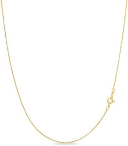 KEZEF 18K Gold Plated 925 Sterling Silver Box Chain Necklace for Women, 1mm T…
