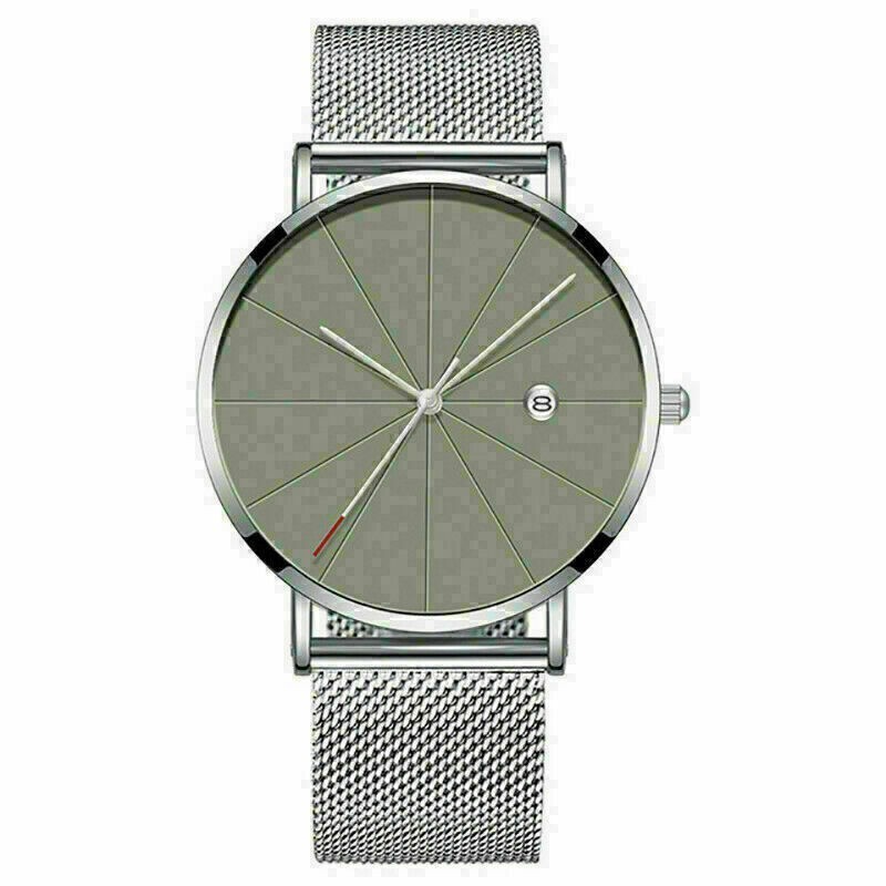 Ultra Casual Men’s Thin Quartz Analog Wrist Watch with Stainless Steel Mesh Band