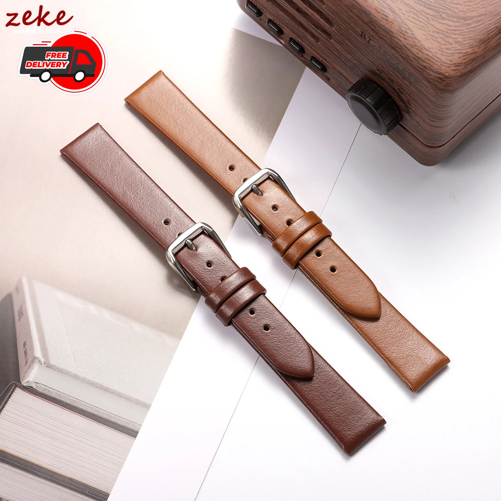 10mm 12mm 14mm 16mm Genuine Leather Watch Band Replacement Waterproof Bracelet