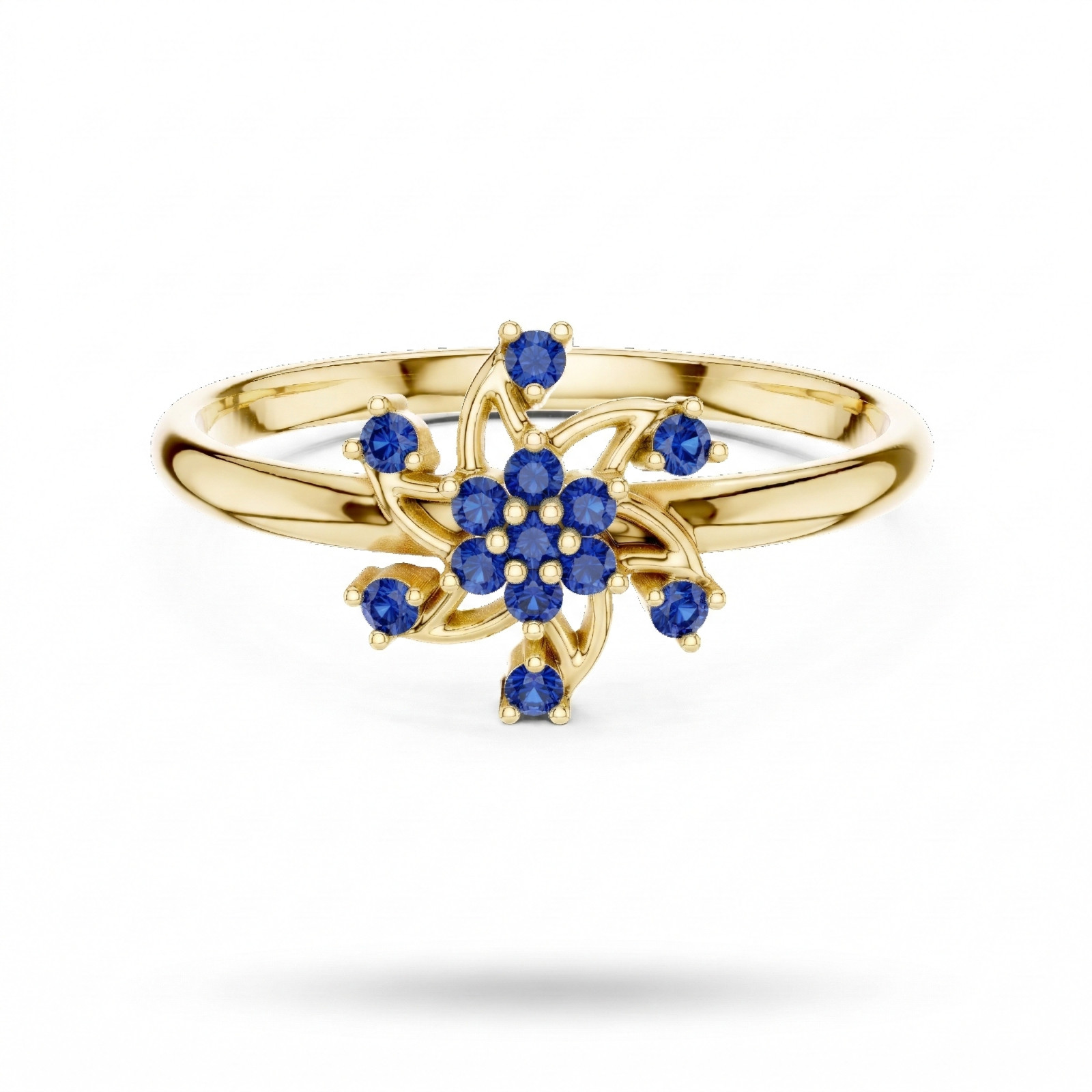 Natural Certified Ceylon Blue Sapphire Gemstone Exquisite Ring 14k Gold Over