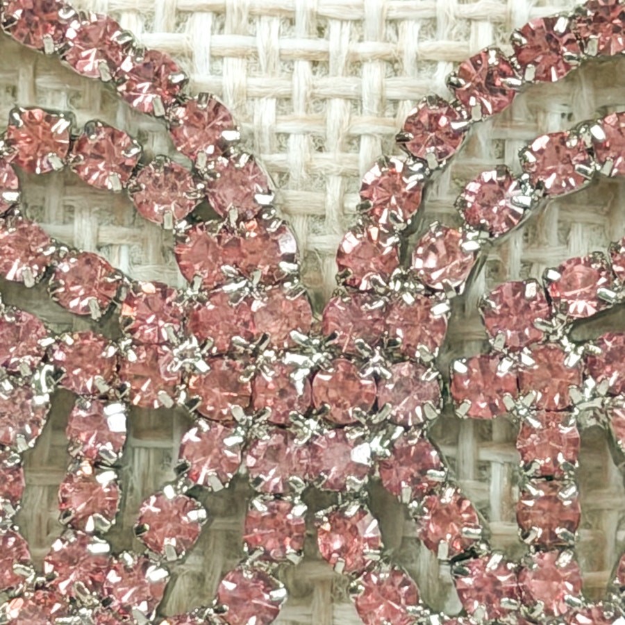 Pink Rhinestone Butterfly Necklace