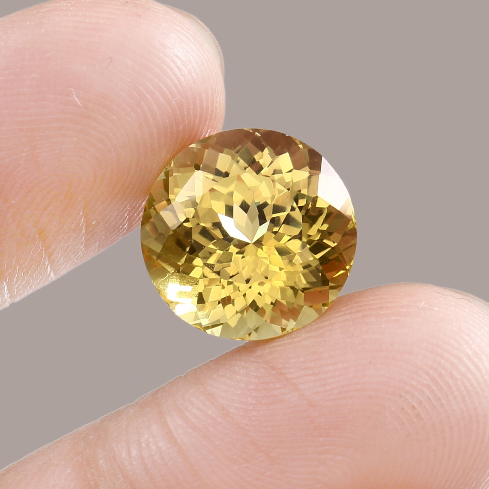 AAA Wonderfull Natural Ceylon Yellow Sapphire Loose Round Gemstone Cut 14×14 MM