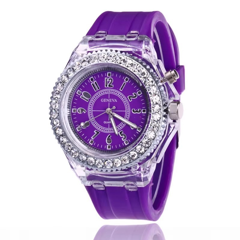 Light Flash Luminous Watches Women Men Boys Girls Silicone Wrist Watch
