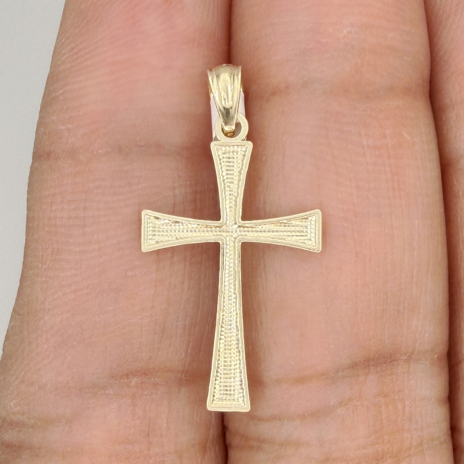 10k Yellow Gold Unisex Cross Religious Charm Pendant