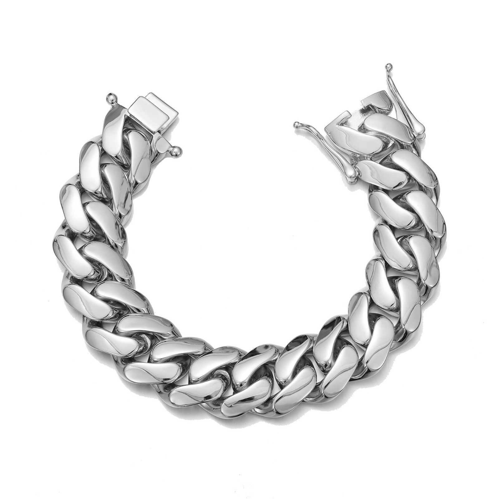 Stainless Steel Miami Hip Hop Cuban Chain Necklace Bracelet 10-22MM