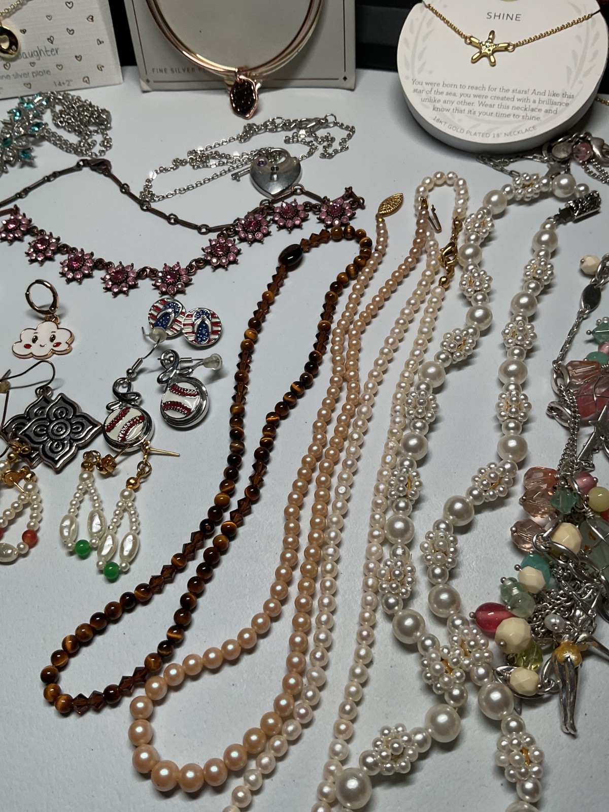 Teens kids young adults mixed jewlery lot of earrings, necklaces, bracelets