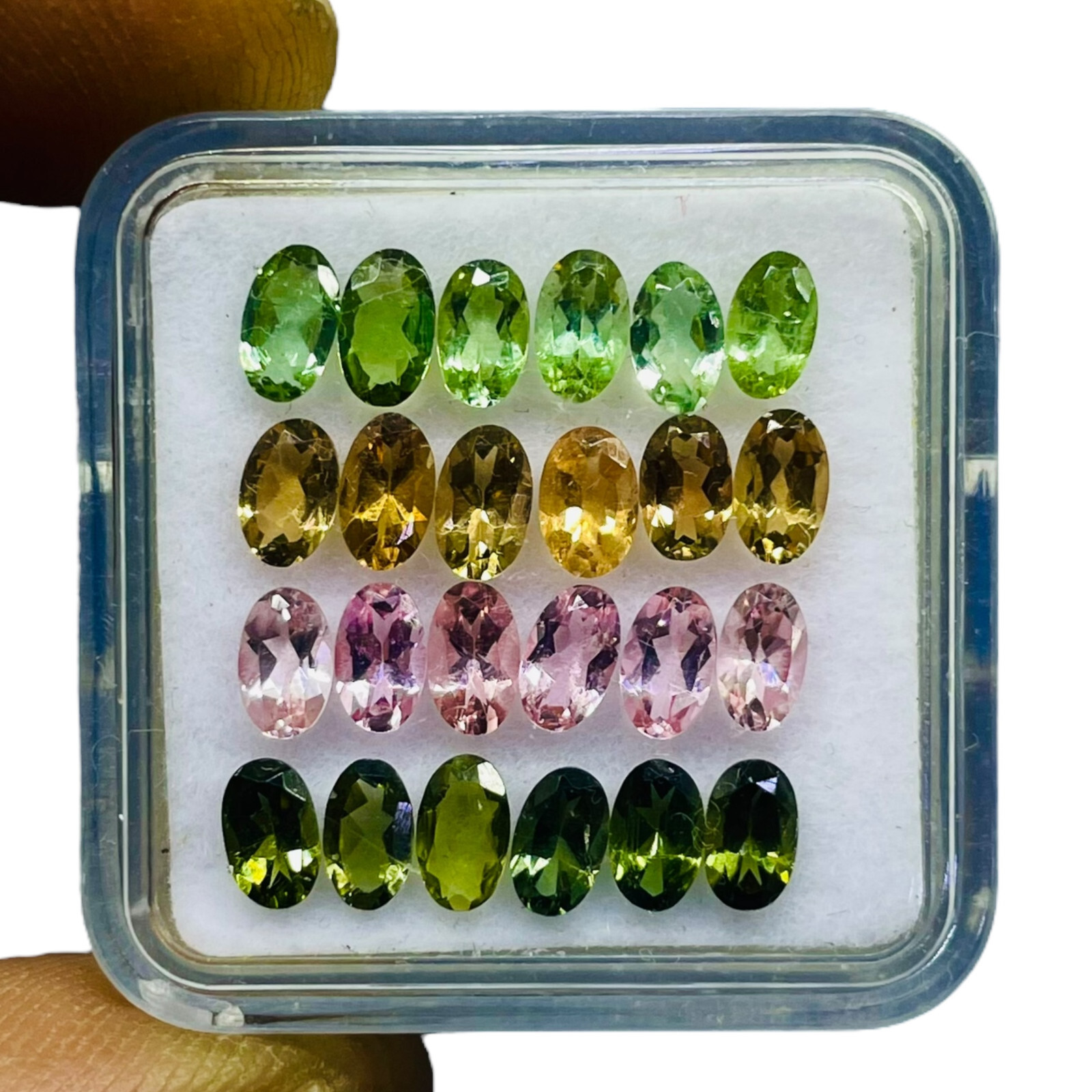 VVS 24 Pcs Natural Multi Tourmaline 5x3mm Oval Cut Loose Untreated Gemstones Lot