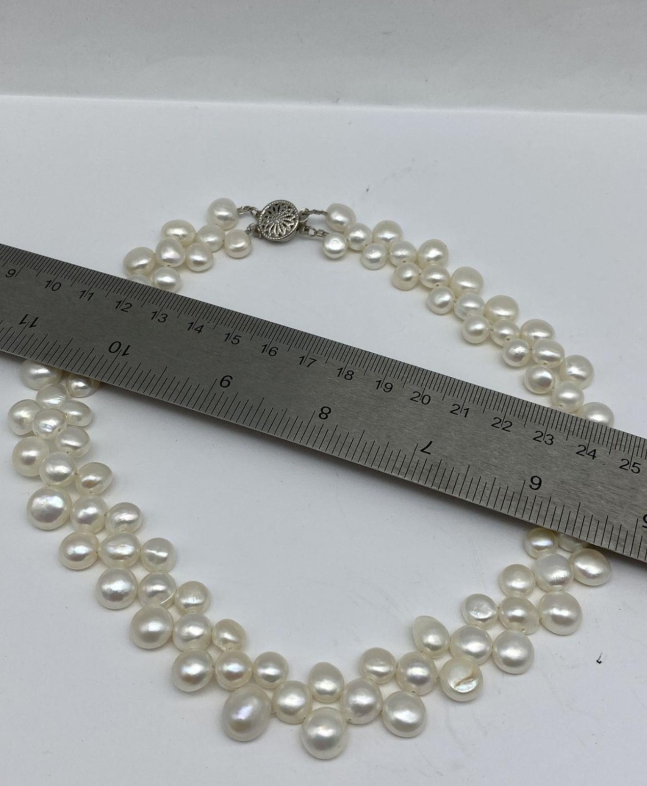 Freshwater Pearl Double Strand Necklace 1/20 14K GF Clasp Baroque