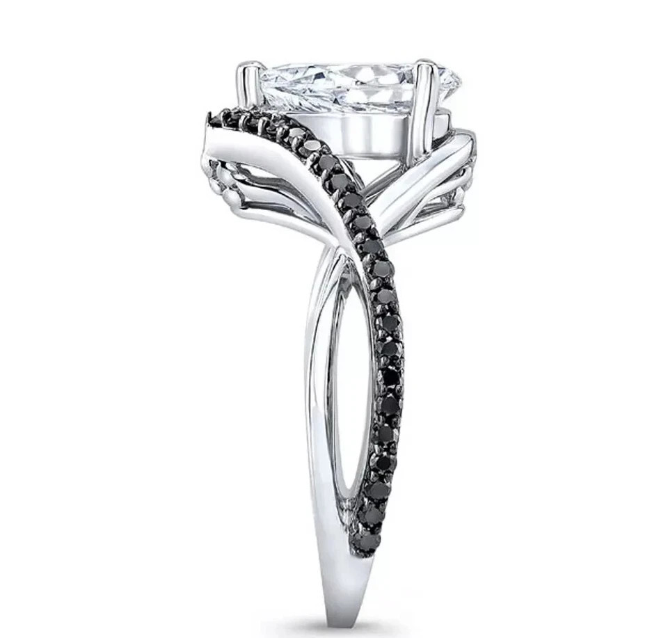 2Ct Pear Cut Lab Created Diamond Women’s Engagement Ring 14K White Gold Plated