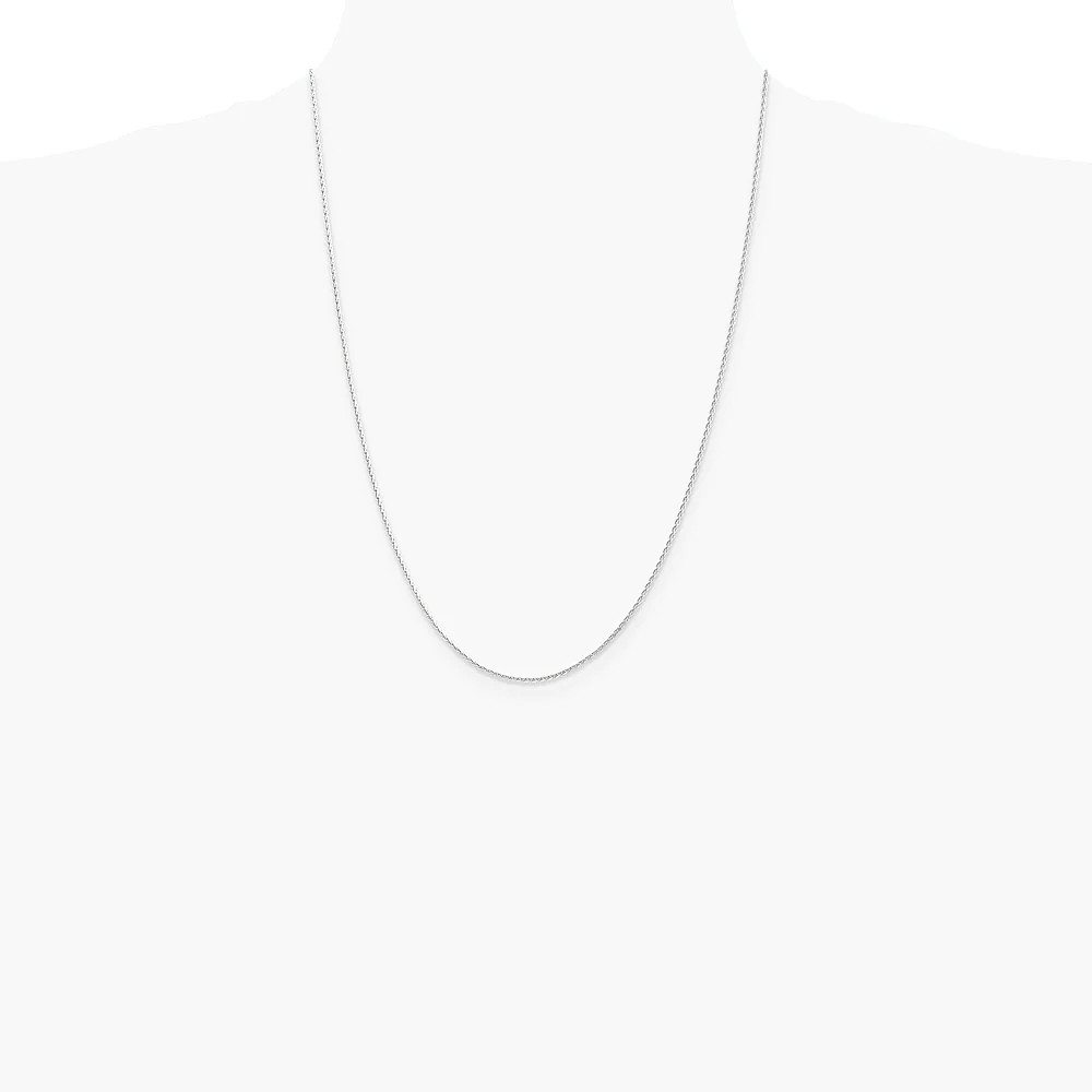 14K White Gold 1.4mm Diamond-Cut Parisian Wheat Chain Necklace 16″-30″