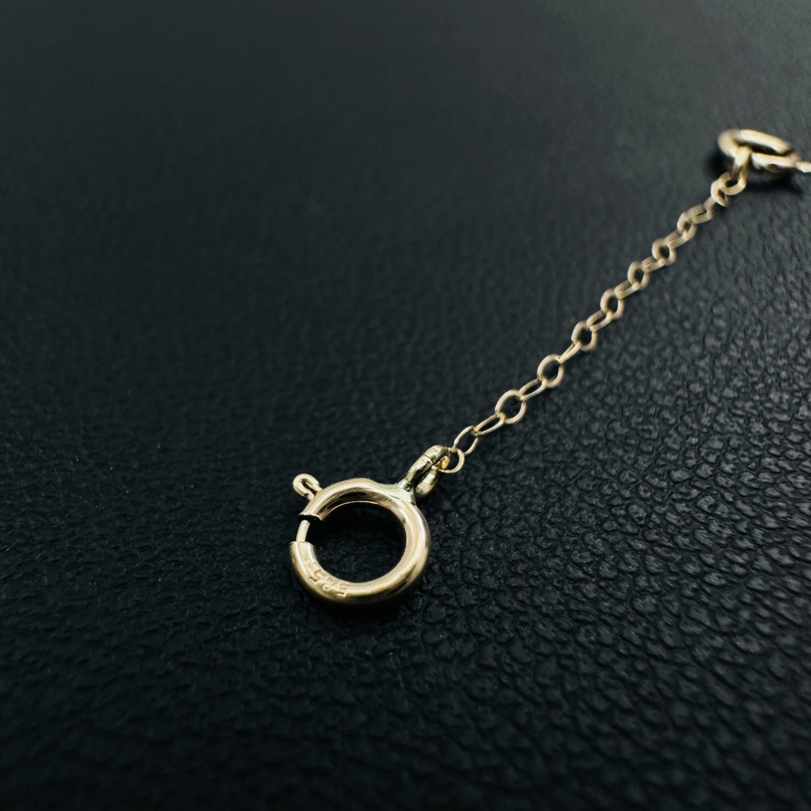 14K Solid Yellow Gold Thin Cable Link Safety Chain Extension w/Dual Clasps, 1.5″
