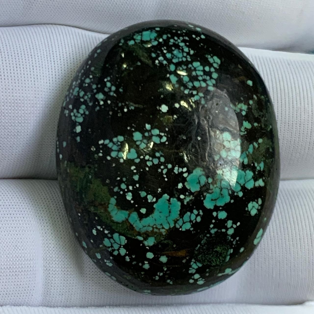 72cts Natural Tibbatan Tourquise Cabochon, Oval shape, 35*29*10mm Size