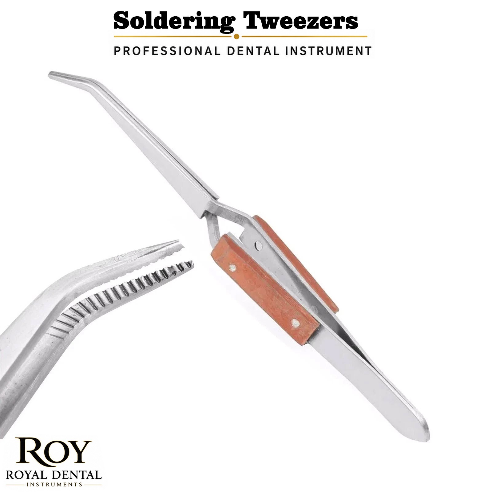 X2 Fiber Grip Tweezers Cross Locking Reverse Action Curved Tip Stainless Steel