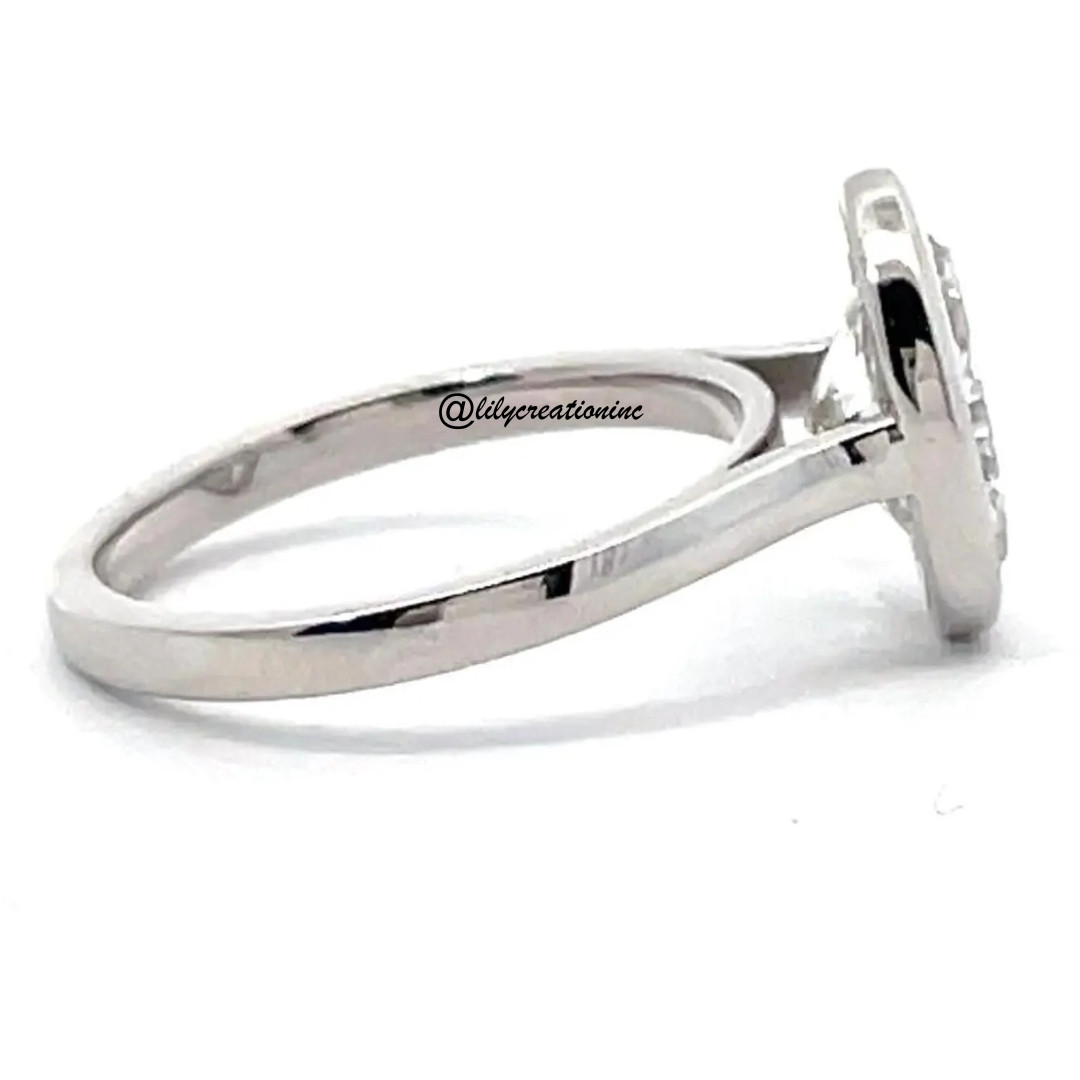 3Ct Oval IGI Certified Bezel Set Lab Grown Diamond Engagement Ring Platinum