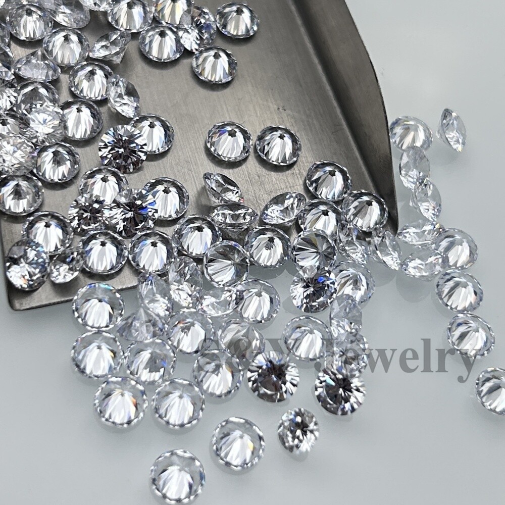 Batch 1000pcs Exquisite Round Shaped White Loose Cubic Zirconia for Jewelry
