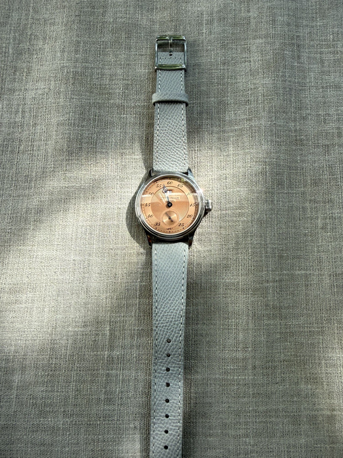Pierre Paulin Jumping Hour Men’s Watch Salmon Dial Automatic ST17 38mm Vintage