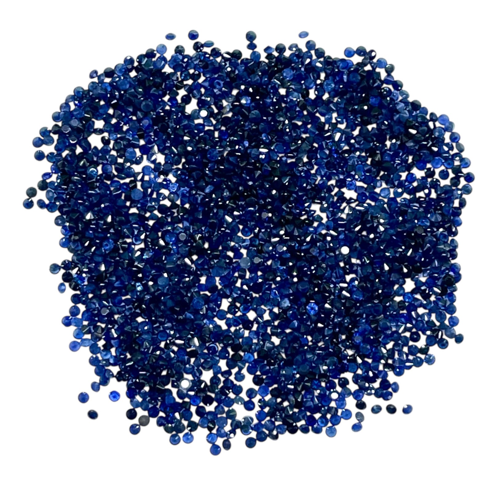 100 Pcs Natural Ceylon Blue Sapphire 1.2mm Round Diamond Cut Loose Gemstones Lot