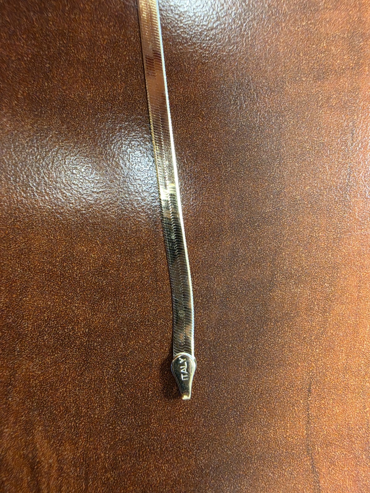 10k Yellow Gold Herringbone Chain Bracelet with Lobster Clasp