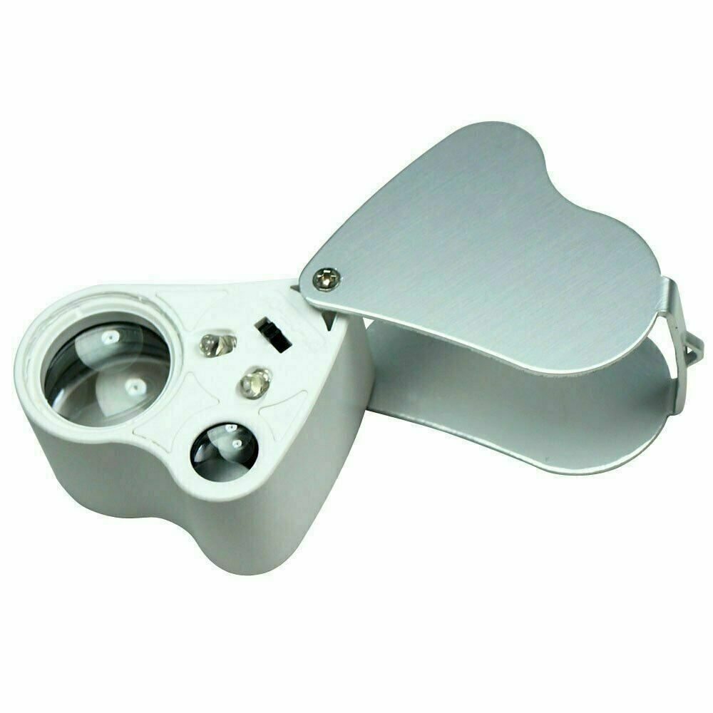 2 PACK – Illuminated 30X – 60X & 40X Jewelers Loupe Lighted Light Magnifier