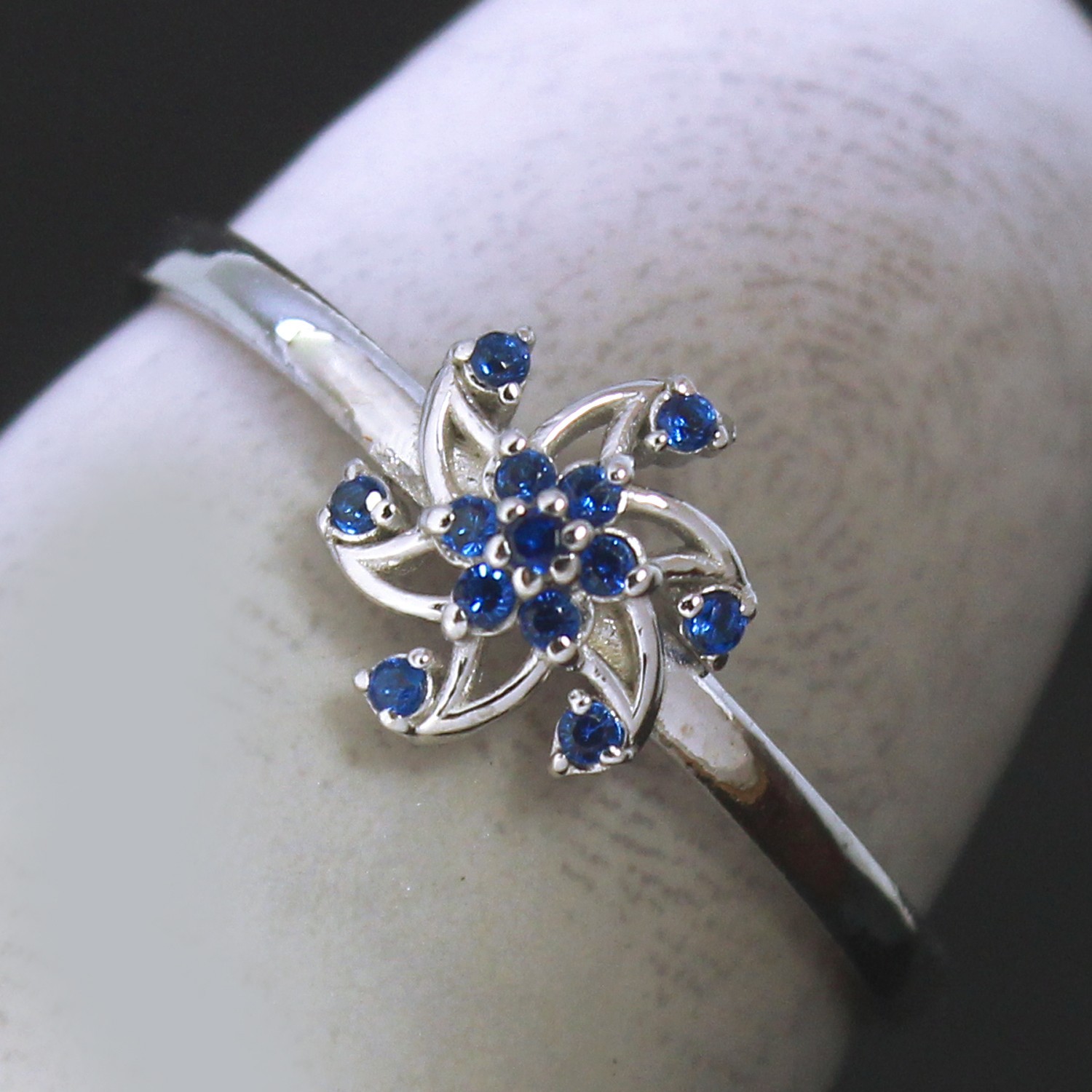 Natural Certified Ceylon Blue Sapphire Gemstone Exquisite Ring 14k Gold Over