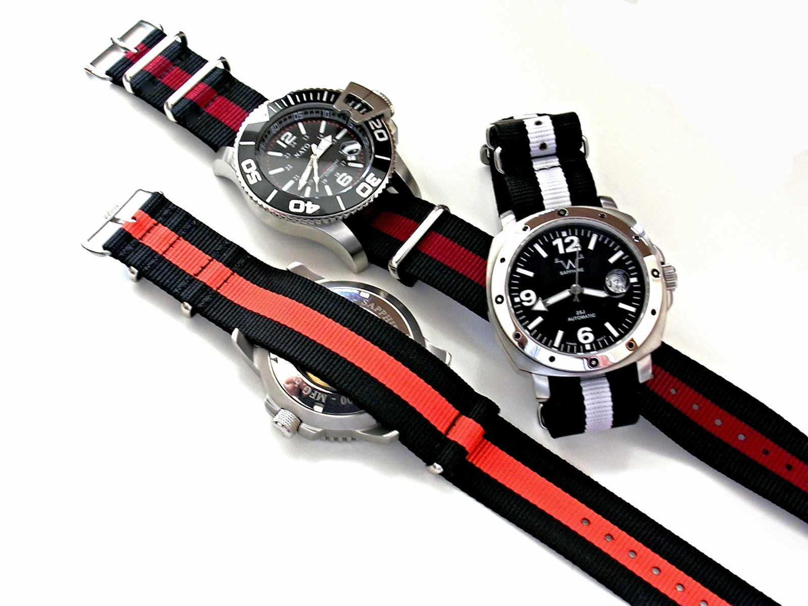 NATO G10 ® 3 Stripe Classic nylon watch band Military RAF strap Bond IW SUISSE