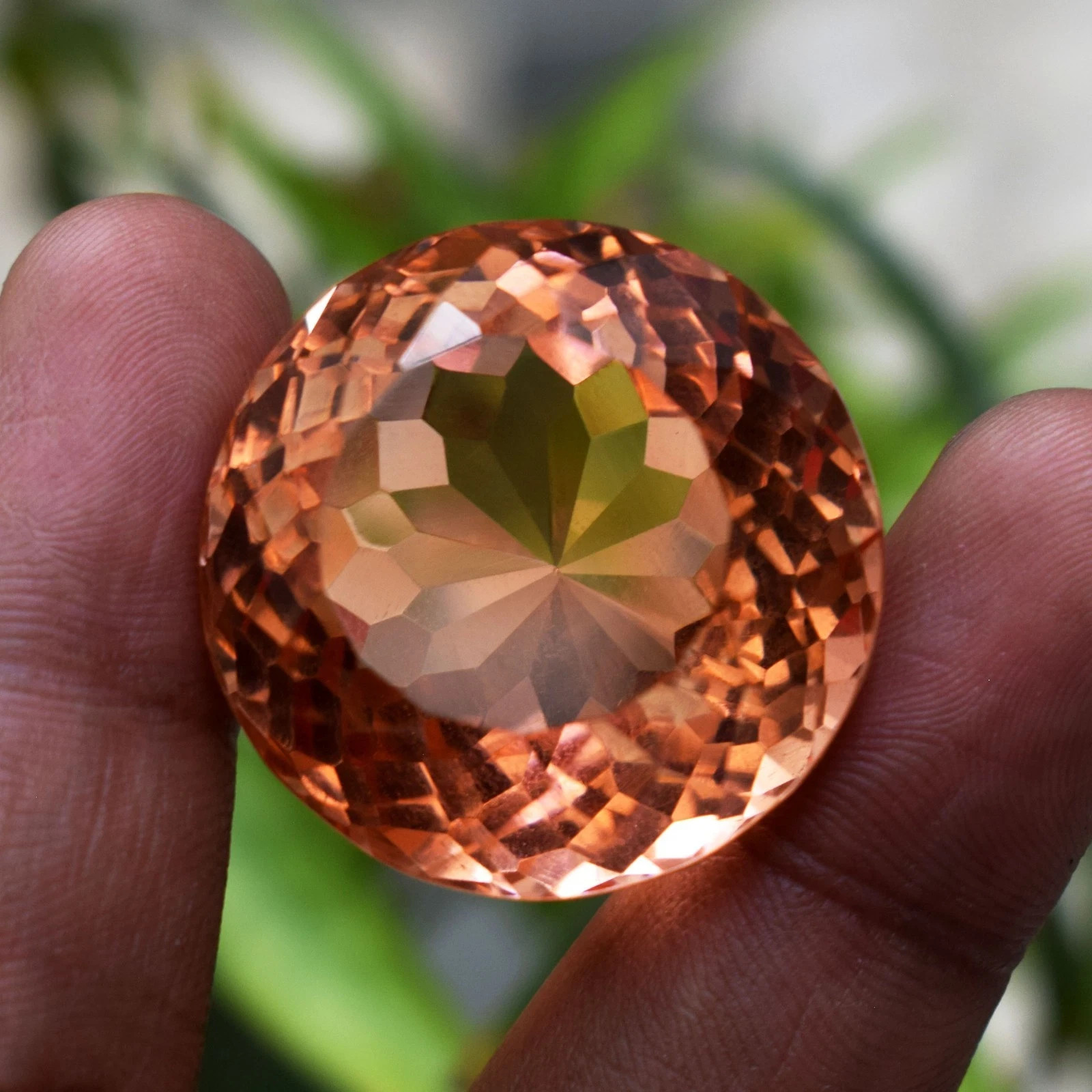 129.05 Carat Flawless Peach Morganite Round Cut Certified Loose Gemstone