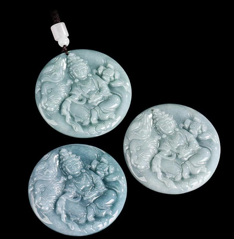 Real Grade A Natural Green Jade Jadeite Men Women Rabbit Guanyin Neck Pendant