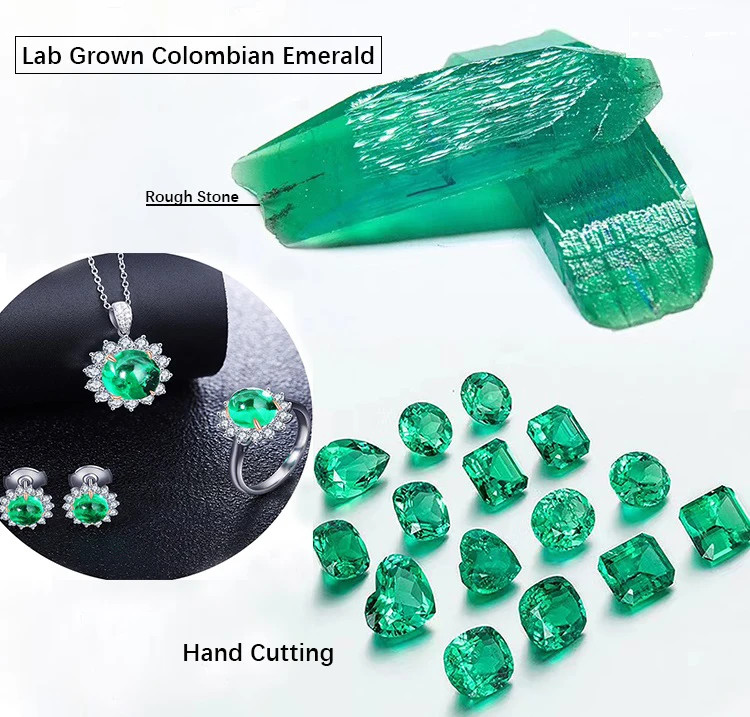 6CT Columbia Lab Grown Emerald Loose Gemstones Emerald Cut For Jewelry With AGL