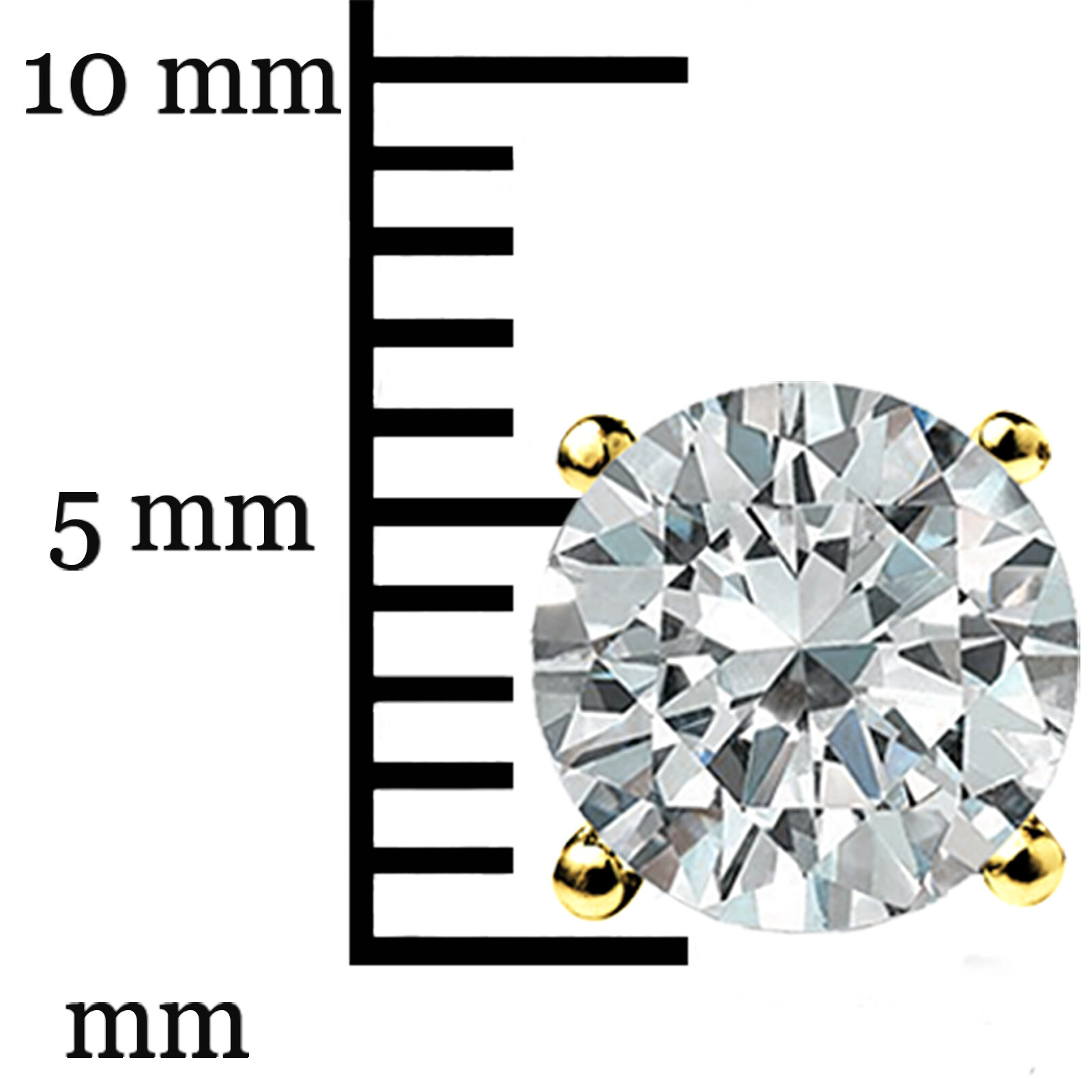 2.00 CT ROUND GRA MOISSANITE EARRINGS 14K YELLOW GOLD STUDS SCREW-BACK GIFT NEW