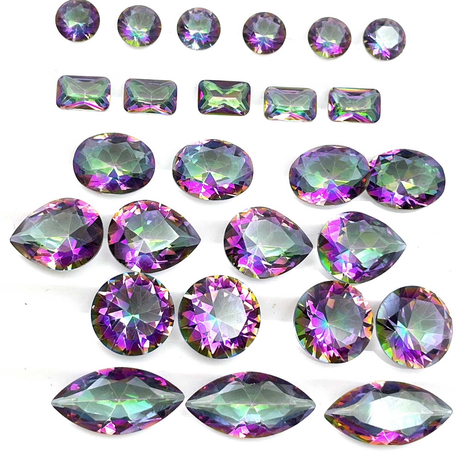 Mystic Quartz Mix Cut Loose Gemstone Rainbow Mystic Lot 76 Pcs 5-14 mm 100 CT