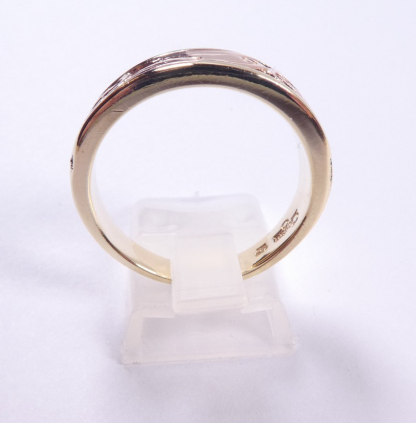 Gold ring 9 carat yellow and rose gold Clogau Welsh gold Size U