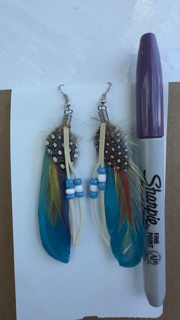 Natural Feather Hook Earring Fashion Jewelry