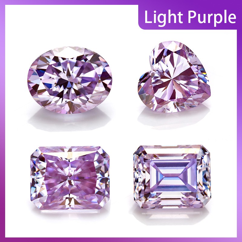 Wholesale Light Purple Multiple Shapes 0.5-3ct Moissanite Loose for Jewelry