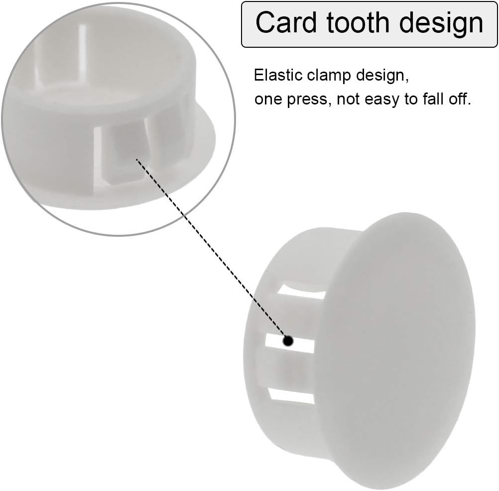 30PCS 16mm 5/8″ White Hole Plugs Plastic | Flush Type, Snap in Locking, Furni…