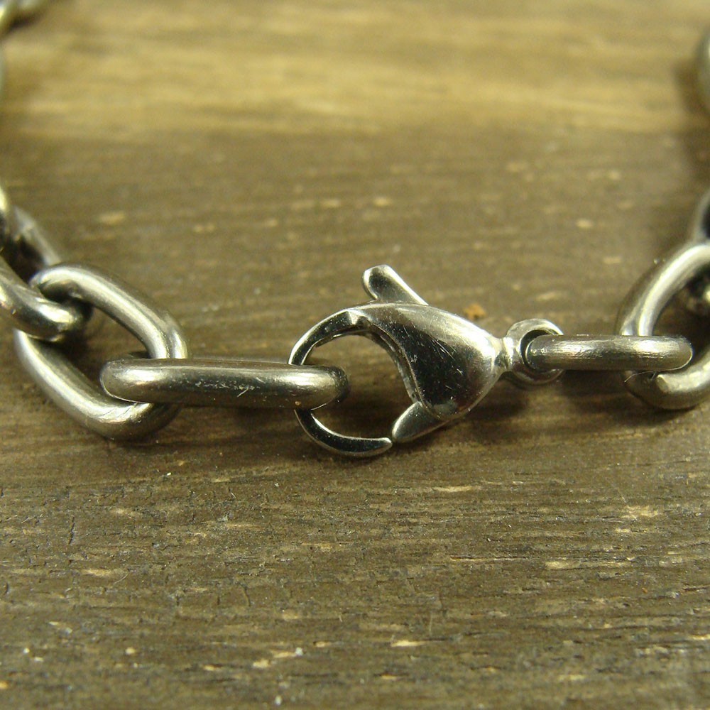 Titanium 6.8mm thick anti-allergy Bracelet Hand Anchor Chain snap hook XH893
