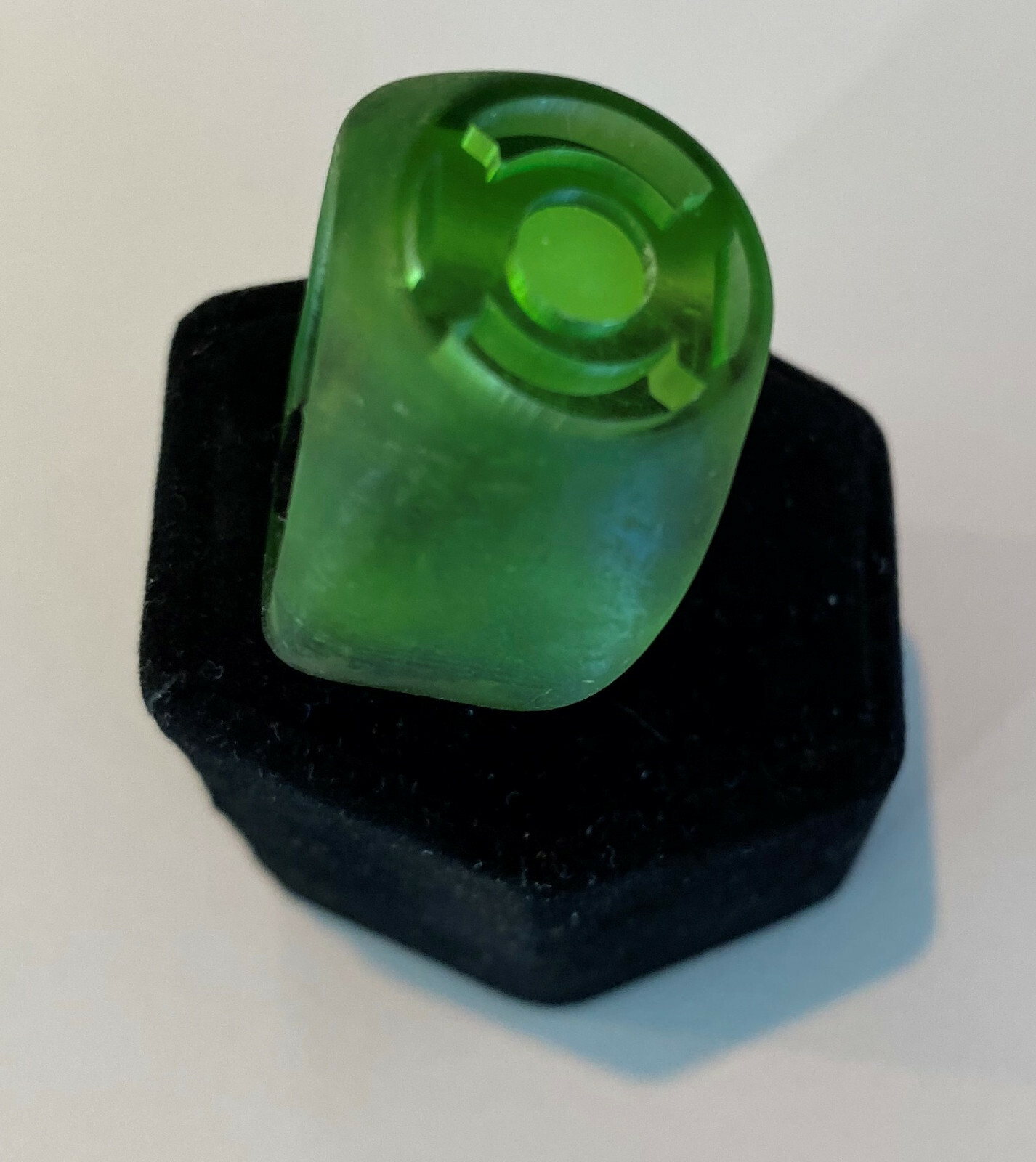 Green Lantern Band Ring with Glow-in-the-dark Stone, Resin, made in USA