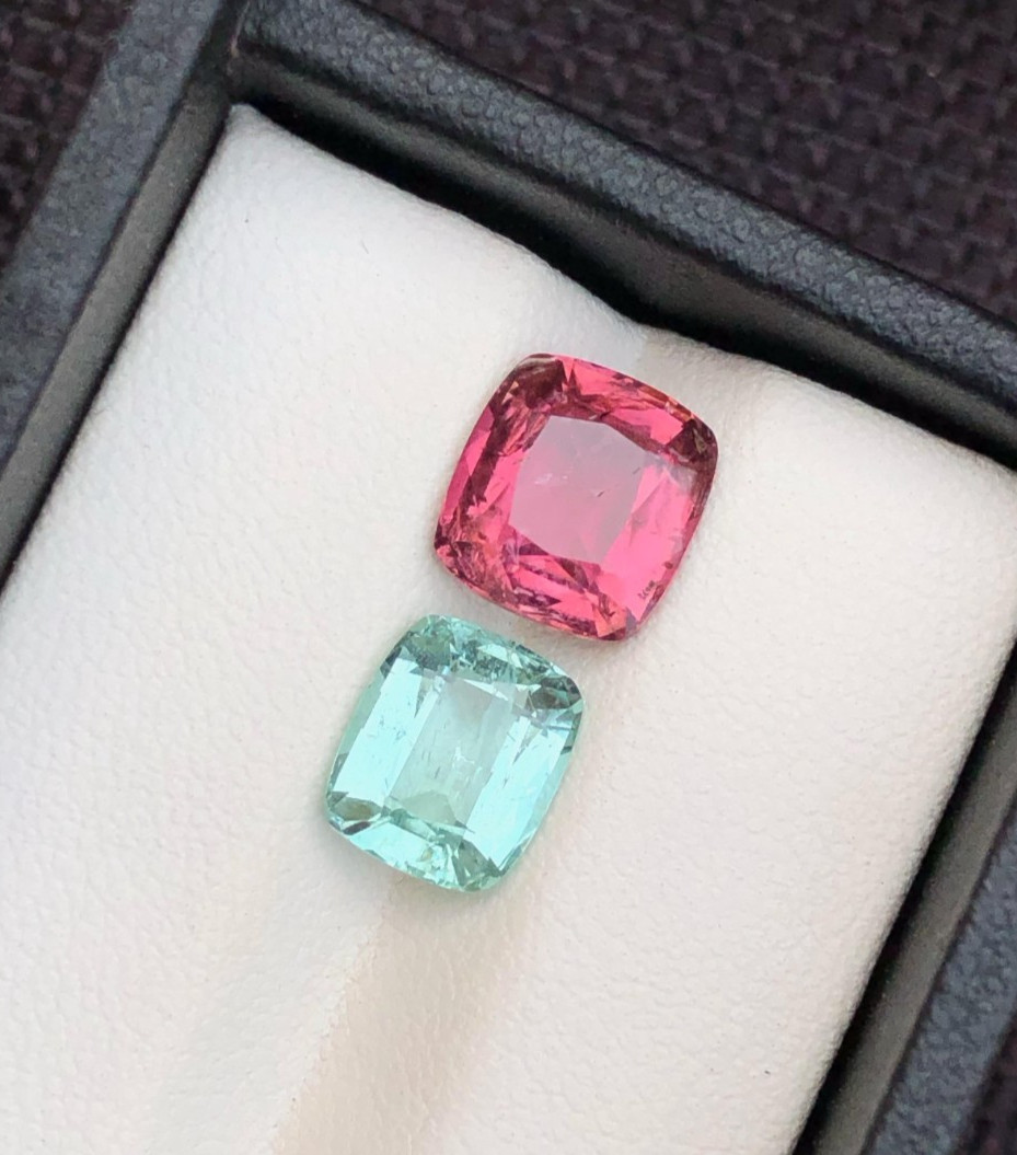 5.6 Carat Natural cut Tourmaline 2 pieces, loose gemstone from Afghanistan