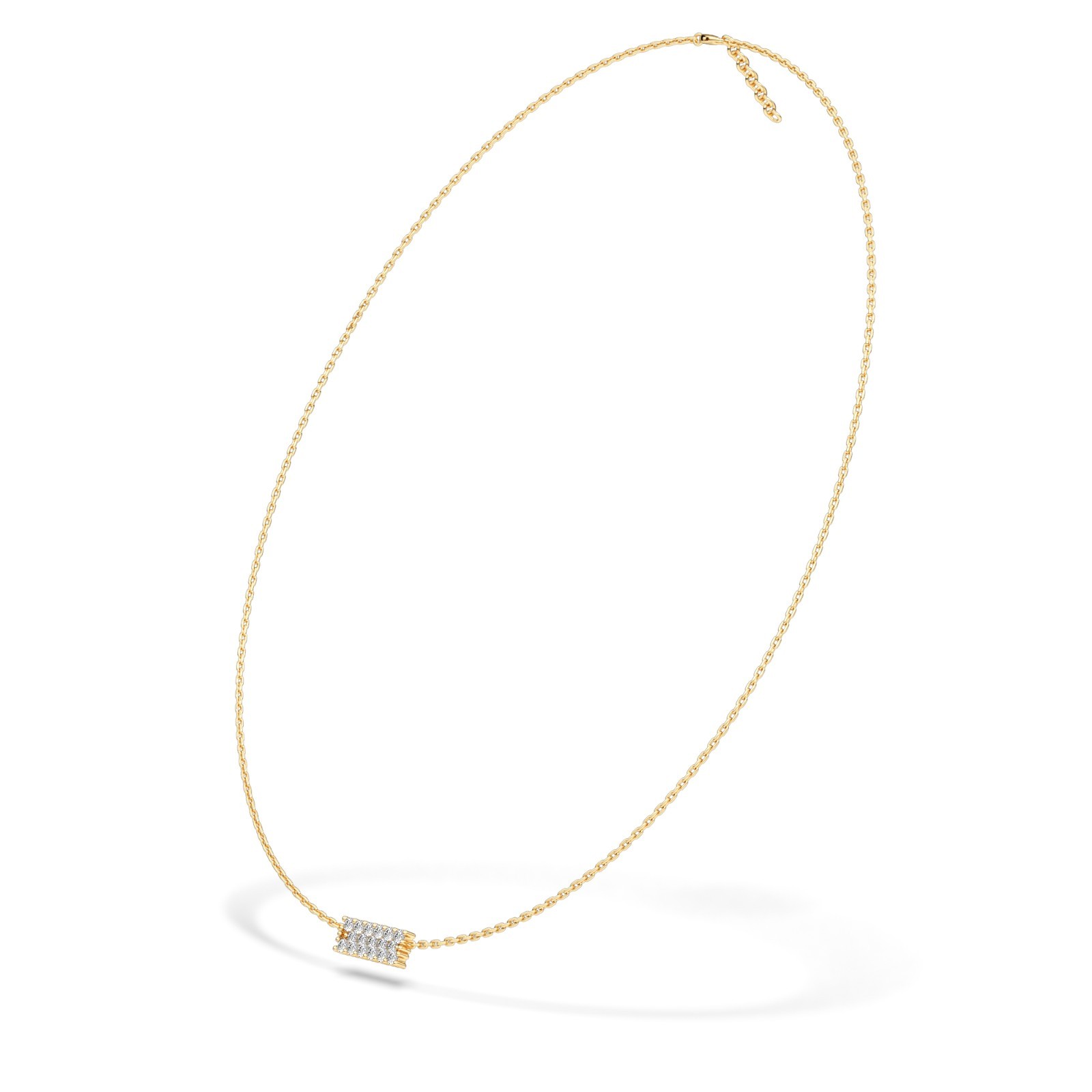 IGI Certified Round Cut Natural/Lab Grown Diamond Bar Necklace 10K 14K 18K Gold