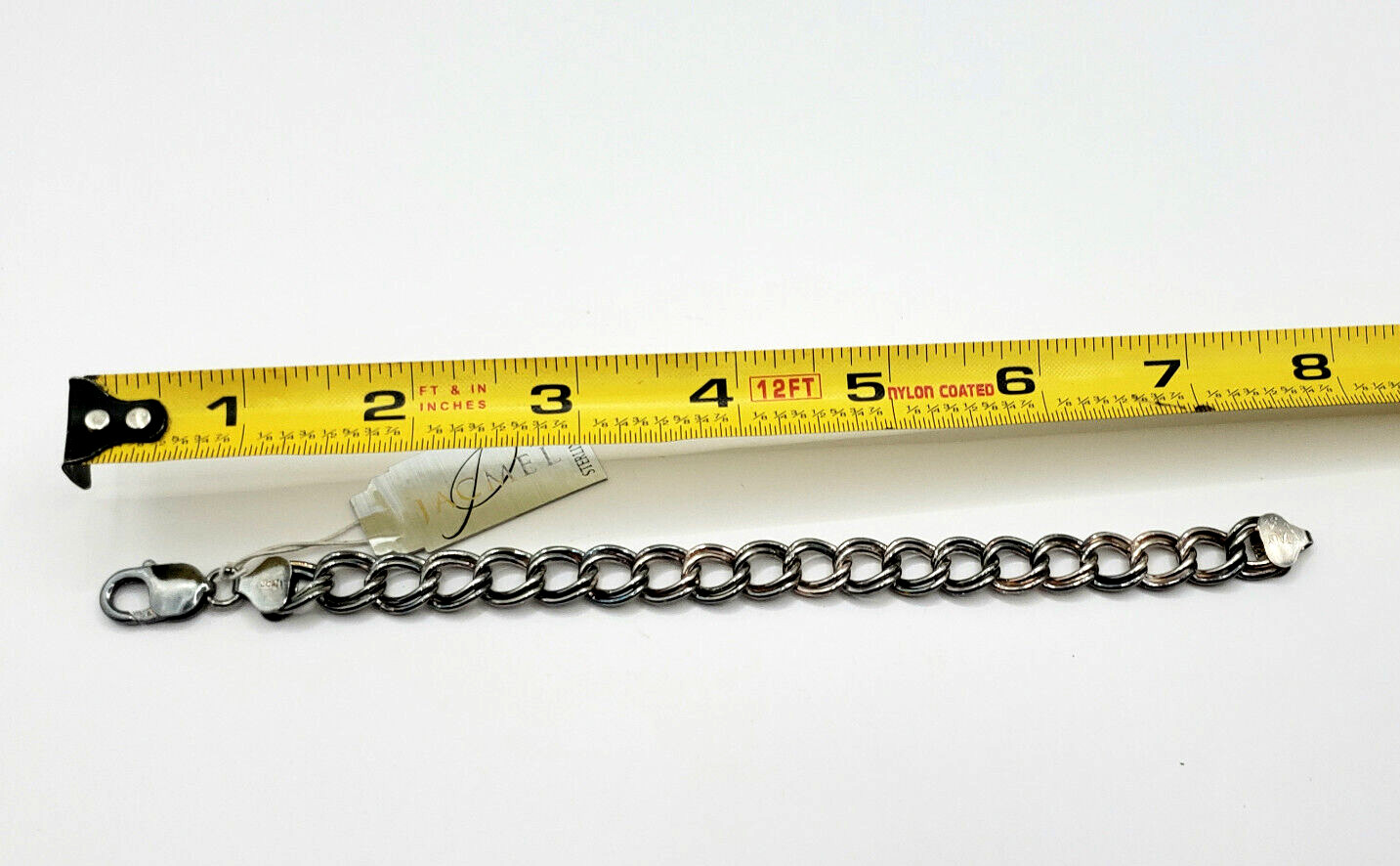 NWT New Vintage Old Stock JCM 925 Sterling Silver Double Curb Link Bracelet