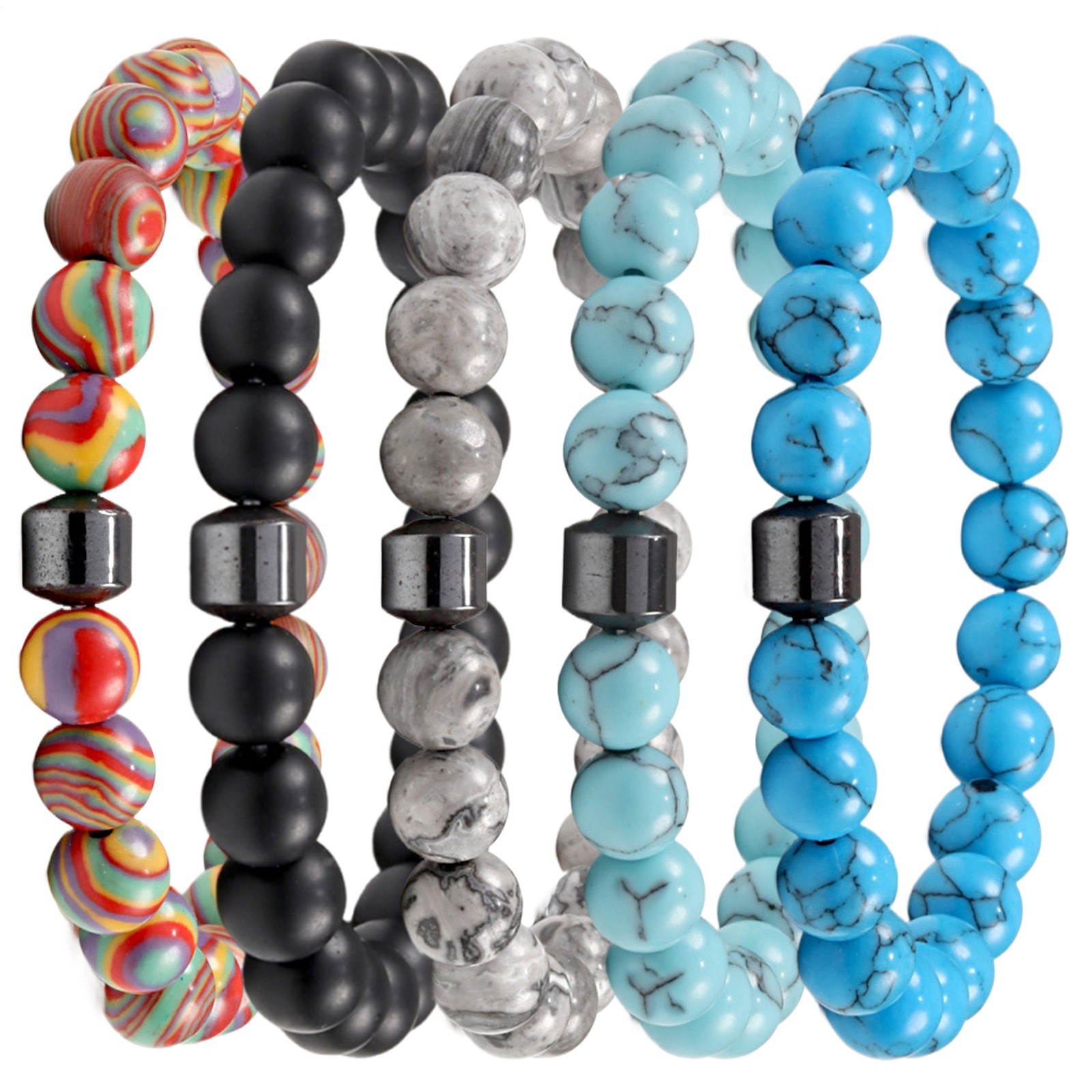 Colorful Beaded Stretch Bracelet Fashion Wristband Men Women Gift