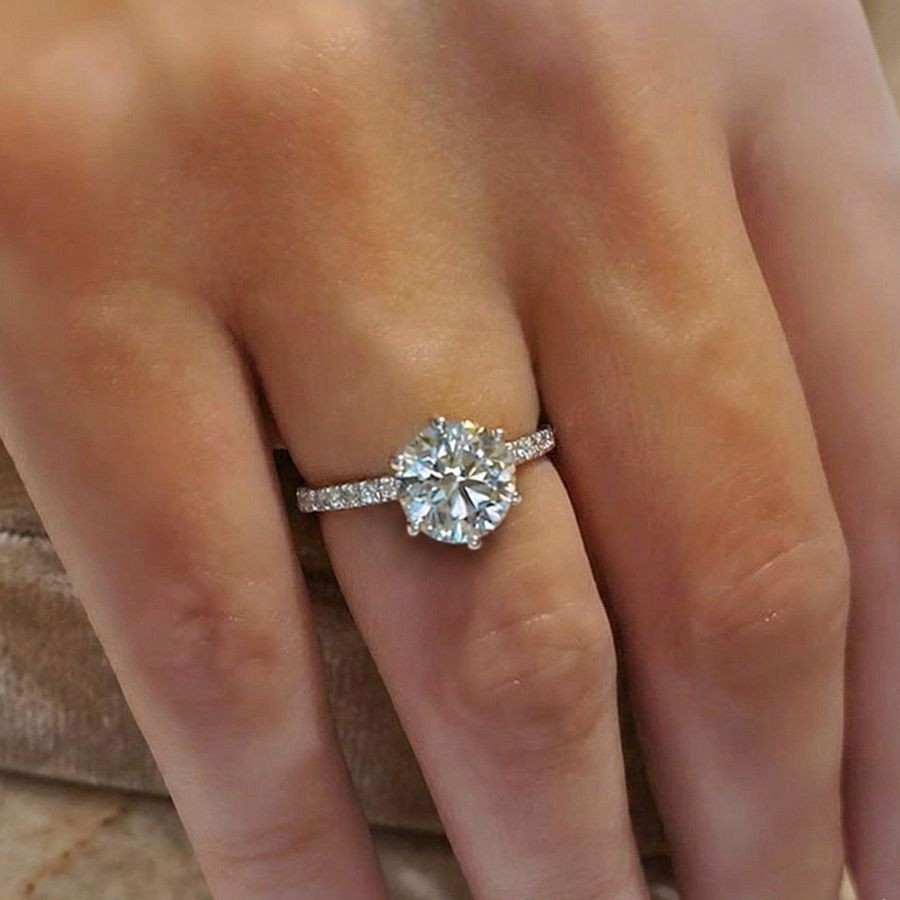 2.30Ct Round Cut VS1 Lab Grown Diamond Wedding Engagement Ring 14k White Gold