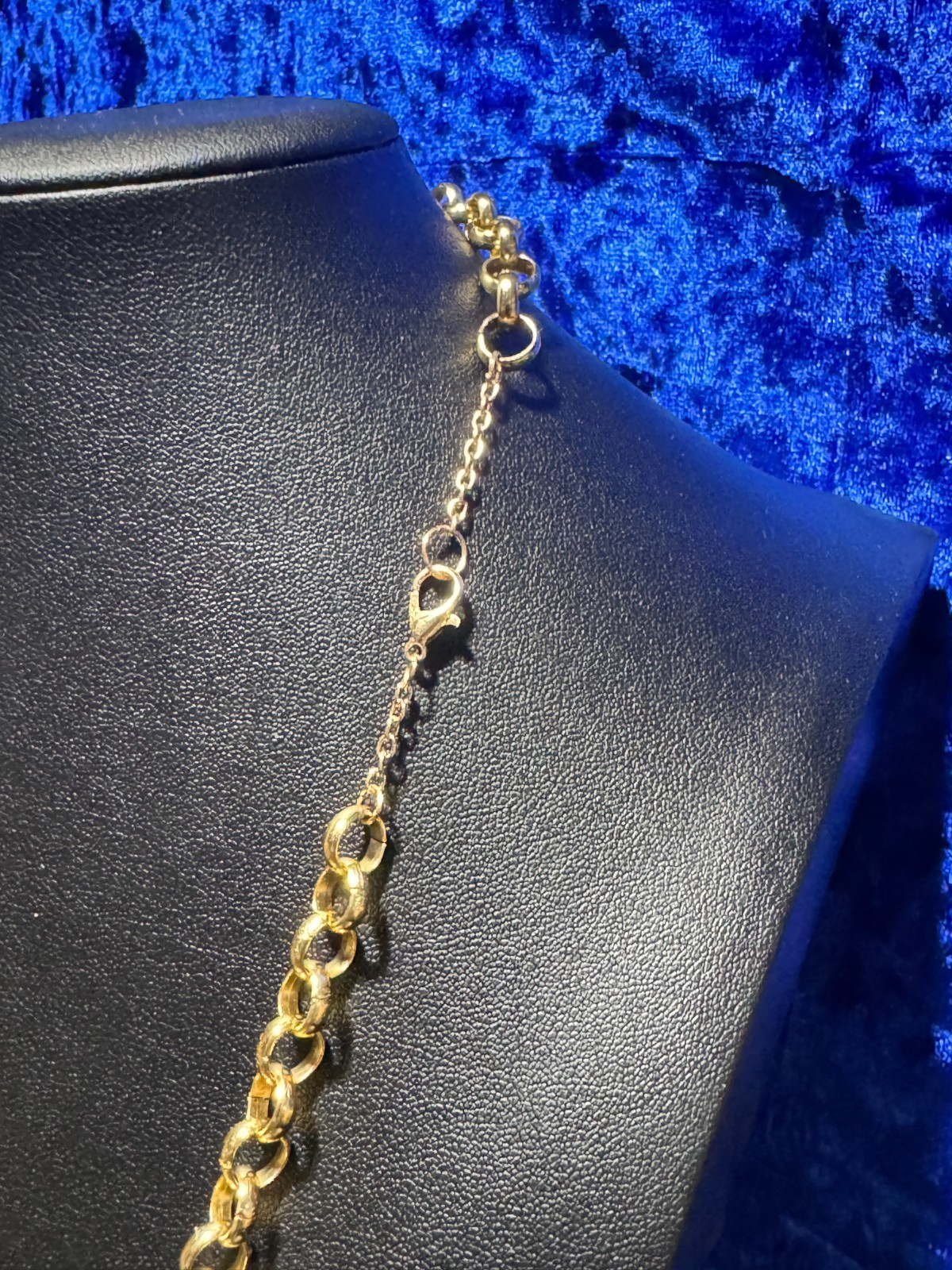 Rollo Chain Tennis Necklace Durable Light Gold (Like KC Gold) Plated 8mm 22″+