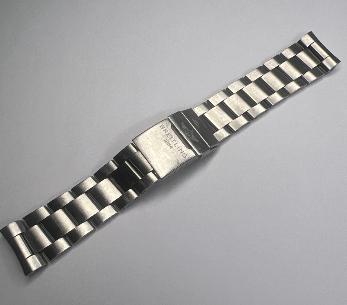 Authentic 22mm Breitling Brushed Satin Steel 162A Bracelet 20mm Deployant Clasp