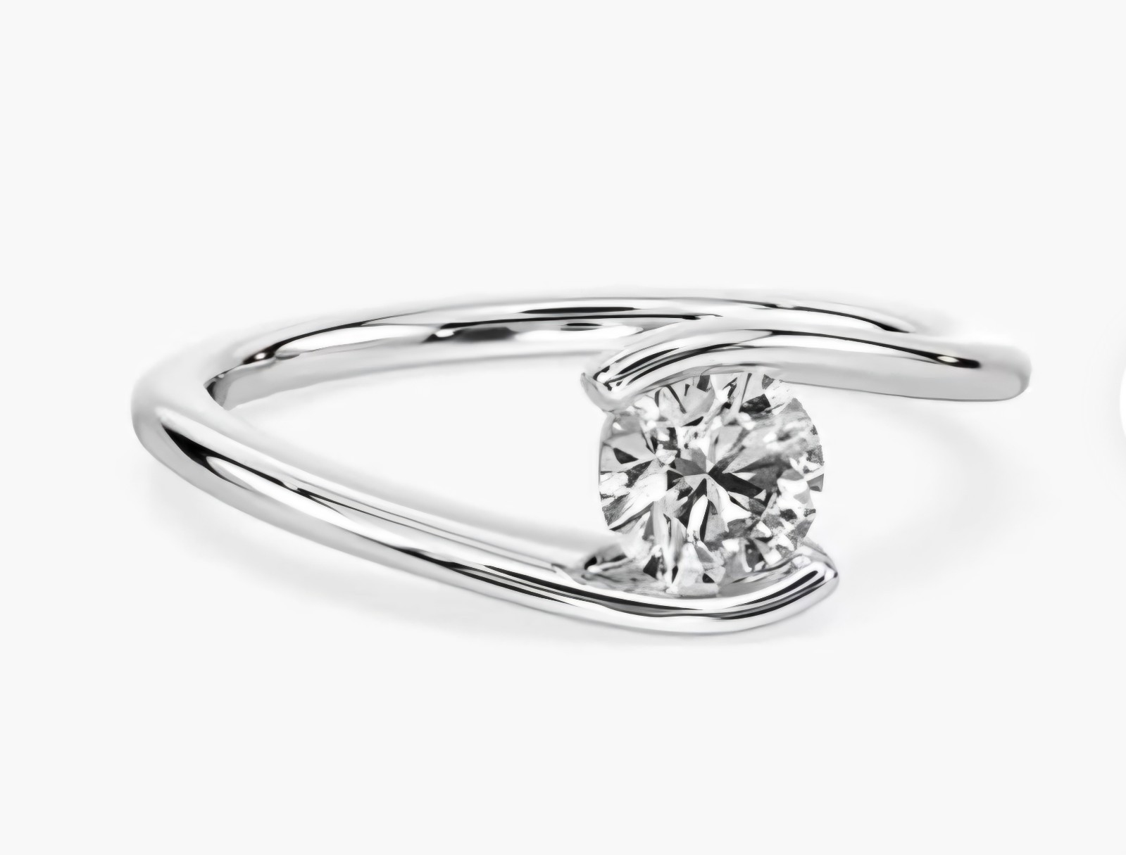 14K White Gold Diamond Wedding Engagement Ring RoundCut IGI Certified 1.1 Carat