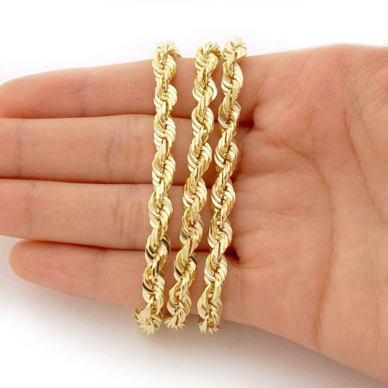 HEAVY 6MM THICK GOLD FILLED 18K Italy solid Rope necklace 24″ chain men women