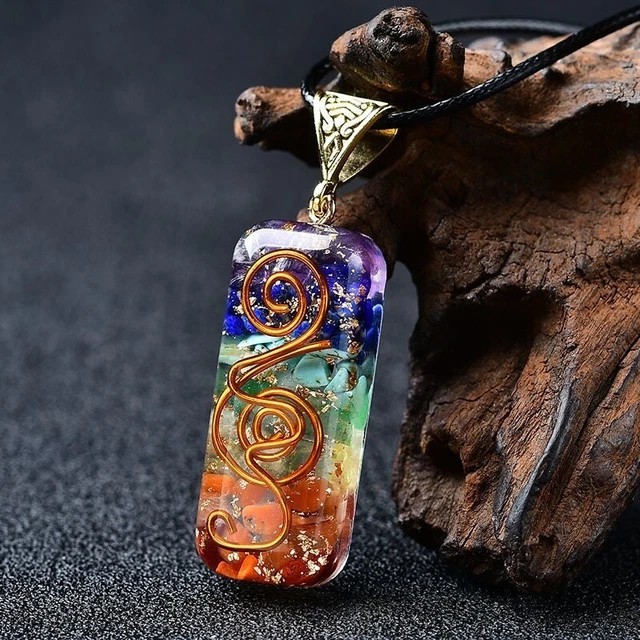 7 Chakra Orgone Pendant Energy Healing EMF Protection Pendant Unisex Necklace