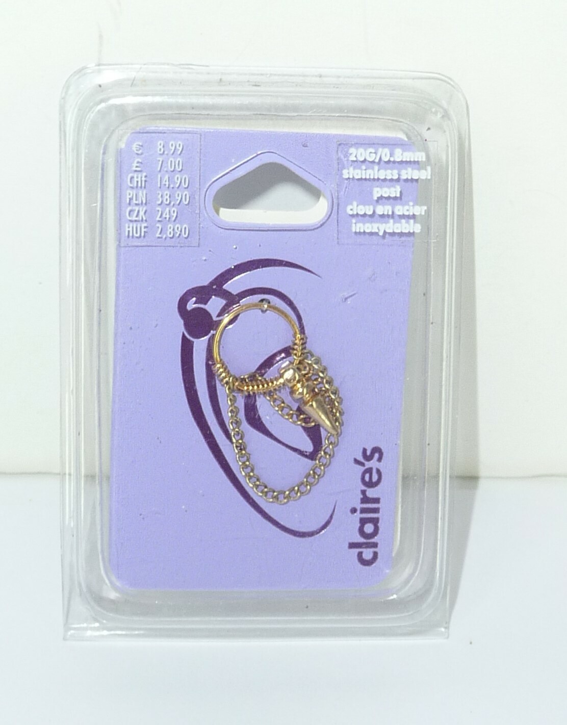 Claire’s Ear Piercing Stainless Steel Post 20G/0.8mm New